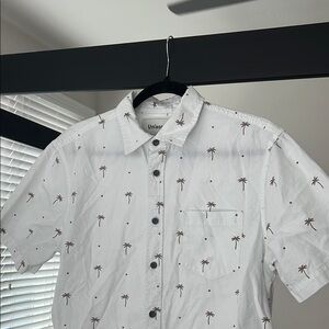White Palm Tree Print Men's Shirt